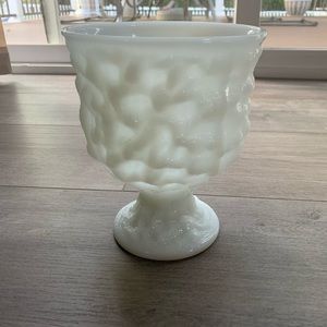 Milk glass crinkle planter/vase